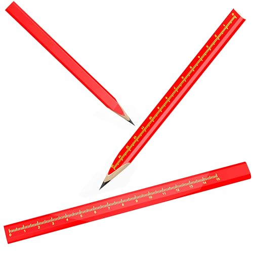 RONDURE 25-Pack Carpenter Pencils – Flat Octagonal Woodworking Marking Pencils