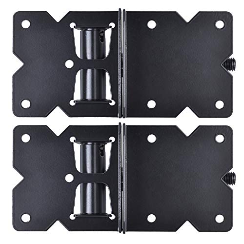 SANKINS Heavy Duty Self-Closing Gate Hinges 90° Adjustable Black 2 Pcs