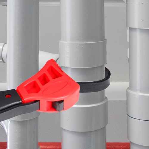 Utoolmart 2-Pack Strap Wrench Set, Rubber Strap Adjustable Wrench, Oil Filter Wrench Set, Jar Opener, Pipe Wrench, Water Filter Wrench, 24" and 20" Length Reinforced Rubber Belt (Red)