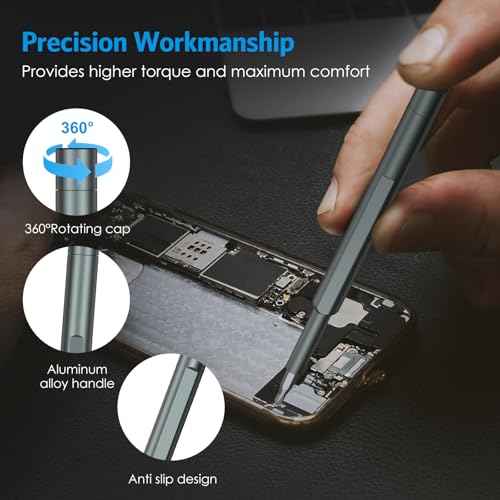 AMIR 46-in-1 Precision Screwdriver Set, Magnetic Small Screwdriver Set with Case, Mini Repair Tool Kit for Phone, Computer, Watch, Macbook, Glasses Switch RC Watch DIY, Small Gift for Men