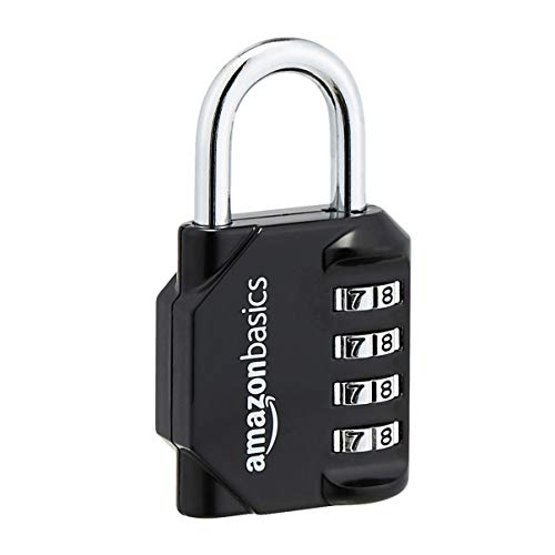 2-Pack Black 4-Digit Combination Padlocks for School Lockers, Toolboxes