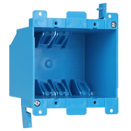 YQXIUTE 2 Gang PVC Old Work Retrofit Wall Electrical Box for Switch/Outlet - Model 1