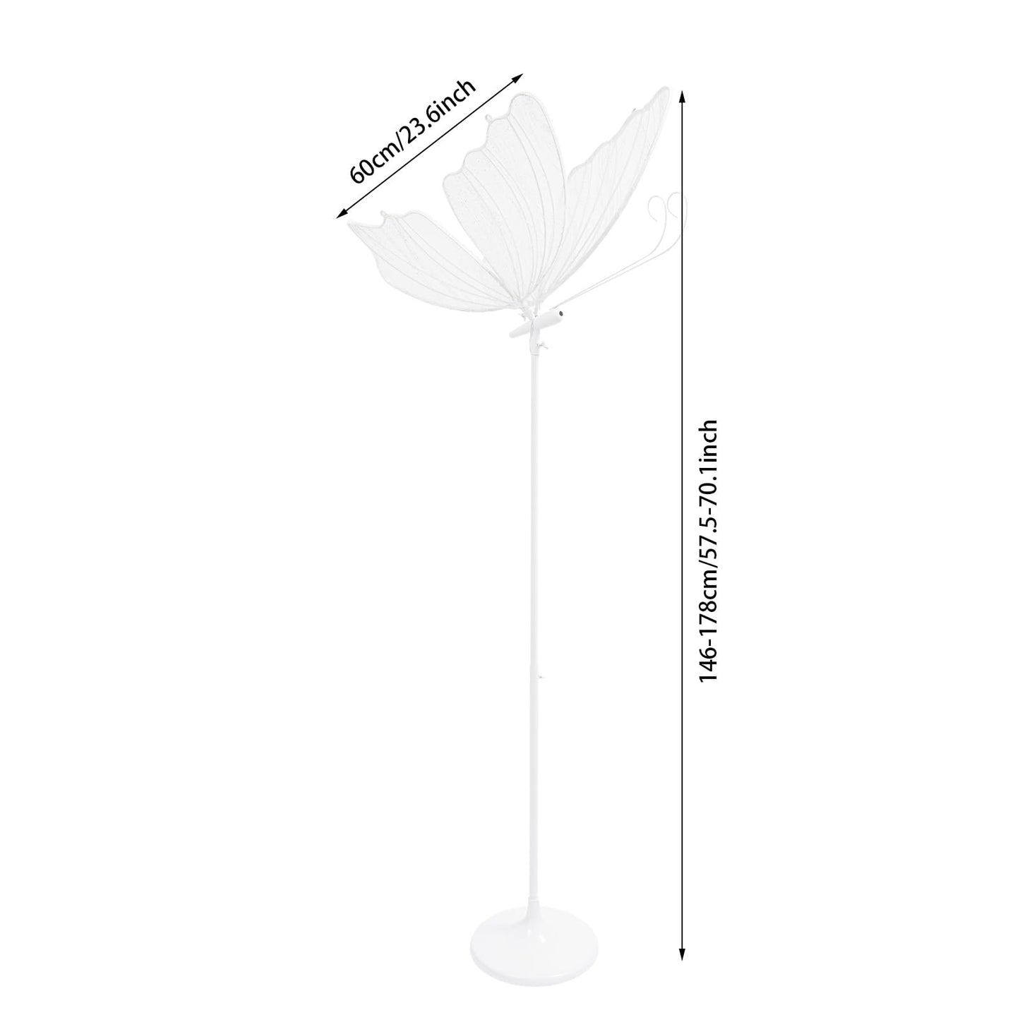 banborba Wedding Butterfly Floor Lamp, Creative Butterfly Ceiling Light, Adjustable Height LED Butterflies Lights, Romantic Hanging Decoration Props for Wedding Party Events - 2Pcs/Warm Light