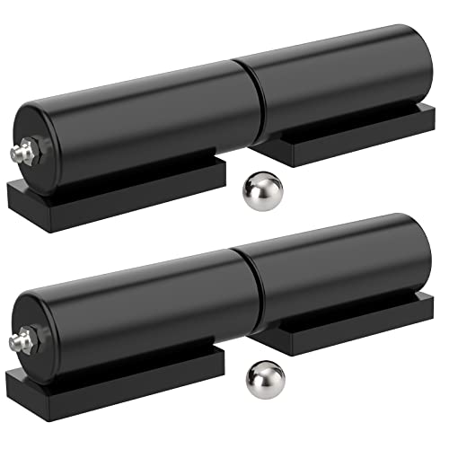 Letowe 7-Inch Heavy Duty Weld-On Gate Hinges 2 Pack Black Iron 900lbs Capacity