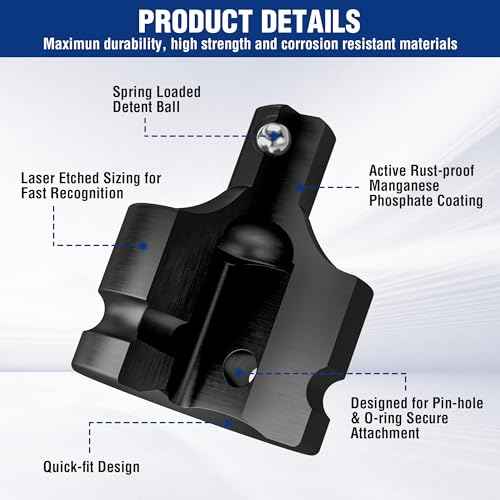 WORKPRO 3/4" F to 1/2" M Impact Socket Adapter, Cr-Mo Steel, Socket Adapter Set for Impact Driver Conversions, Square Drive Reducer for Impact Driver Wrench