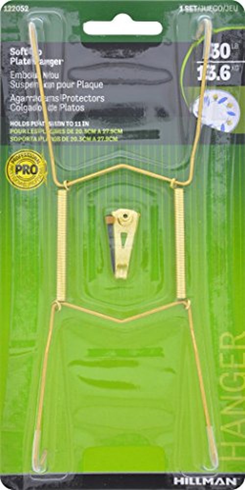 Hillman 122052 Plate Hanger, 8-11 Inch, Brass