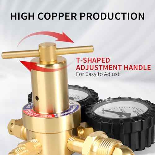 BO WELD Nitrogen Regulator with 0-800 PSI, CGA580 Inlet Connection and 1/4'' Male Flare Outlet Connection Gauges£¬Nitrogen Tank Regulator with 5Ft Refrigeration Hose