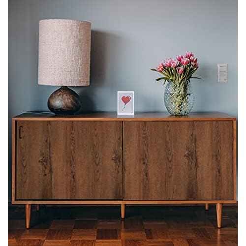 Wood Grain Contact Paper Peel and Stick Wallpaper Brown Wooden Look Wallpaper 17.7"x118" Self-Adhesive Removable Waterproof Wall Paper for Kitchen Cabinets Countertop Drawer Bedroom Vinyl Roll