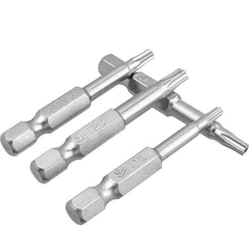 Wolfride 2 Set of 7Pcs 5 Point Torx Security Bits Magnetic 5 point Star Tamper Proof Bit Set 1/4" Hex Shank 5 Sided Torx Screwdriver Bits Set 2-Inch Length |T10 T15 T20 T25 T27 T30 T40