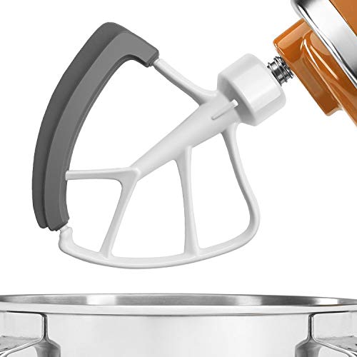 KITCHPOWER 4.5-5 Quart Flex Edge Beater for KitchenAid Tilt-Head Mixers White