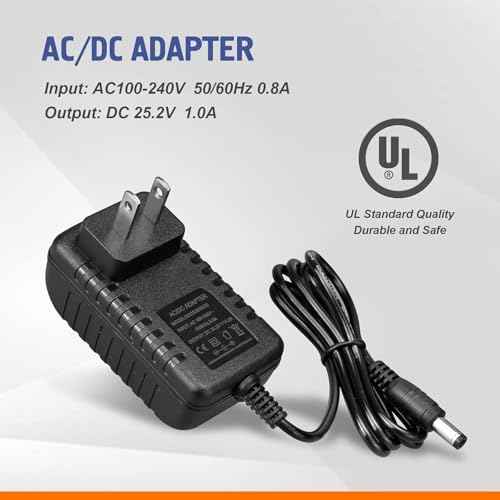 Massage Gun Charger 24V, Charger for Massage Gun Input: 100-240V ~ 50/60Hz 0.8A Output: DC 25.2V-1.0A