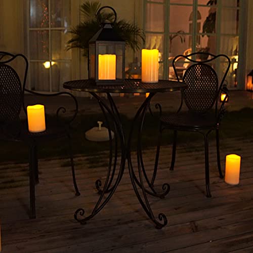 Homemory Waterproof Ivory White 4x10 Flameless Candles with Remote Timer, Set of 2