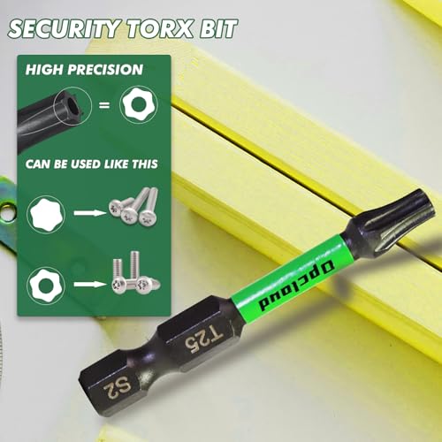 T25 Impact Screwdriver Bit Set, 16 Pieces 2¡±S2 Steel Magnetic Security #25 Torx Tips Driver Power Bit Set with Extension Impact Bit Holder