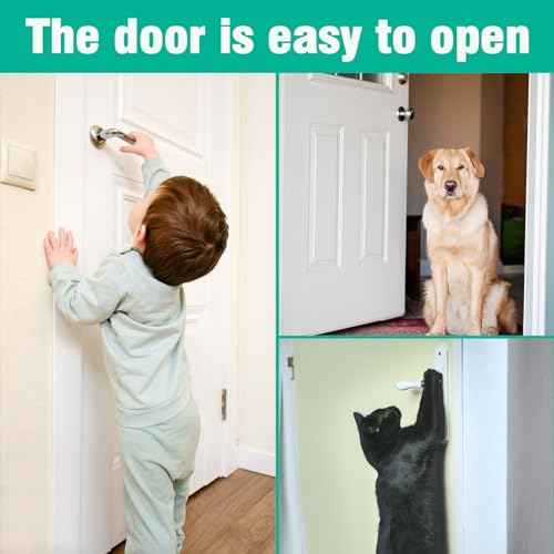 Childproof Door Lever Lock(1 Pack) Door Locks Handle for Kids Safety,Preventing Babies From Opening Doors,3M Adhesive and Tool-free Installation,Durable ABS.
