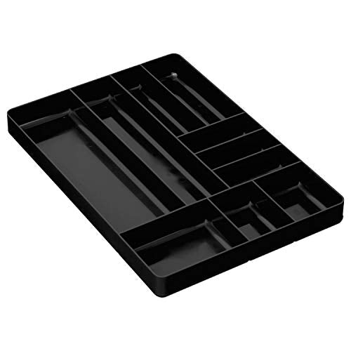 Ernst 10-Compartment Drawer Organizer Black - Heavy Duty Stackable Tool Tray