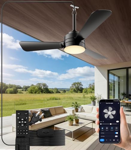 Aetherlume 28 Inch Plug-in Ceiling Fan Light with Remote, Dimmable 3CCT LED, Reversible for Bedroom Garage Tent Porch Kitchen