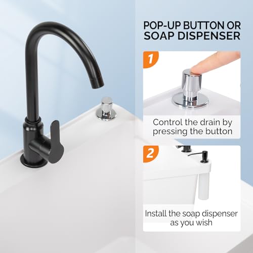 VINGLI 13-Gallon Utility Sink with Stainless Steel Faucet - White, 19.7"W x 18.9"D x 33"H
