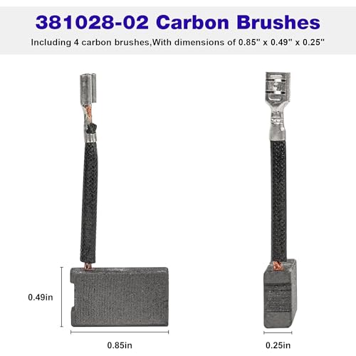 (2PCS) 381028-08 381028-02 Motor Carbon Brushes for DeWalt DW716EXPS DW717XPS DW708 DW712 DW716E DW716 DW718XPS Miter Saws Table Saws Circular Saw