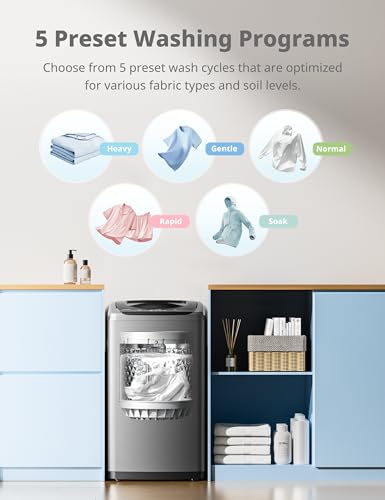 COMFEE' 0.9 cu.ft Portable Compact Washing Machine with LED Display - Gray
