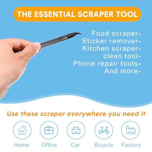 9 Pieces Plastic Scraper Tool Scratch Free Crevice Cleaning Sticker Remover Tool Multipurpose Non Scratch Scrapers for Tight Spaces, Kitchen, Crevices, Auto Detailing, Paint