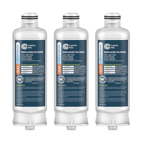 Crystala Filters Replacement Water Filter 3 Pack for Samsung DA97-17376B