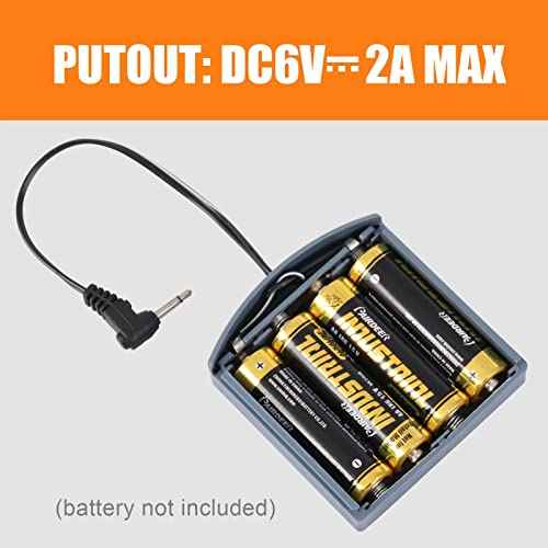 External Power Supply Box with 2.5mm and 3.5mm Jack for Some Safe Box with External Battery Supply, 4 AA Battery Holder with Wires, 6V Backup Power Source for The Safe Box
