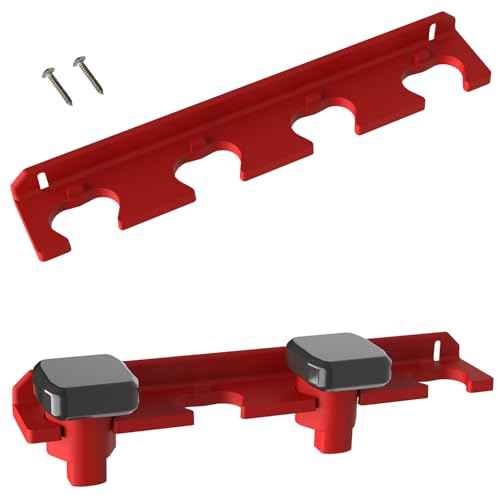 Battery Holder for Milwaukee M12, Mount 4 Slot Battery Holder for Milwaukee m12, Battery Holder for Milwaukee 12V, Battery Storage for Milwaukee (1pc, red)