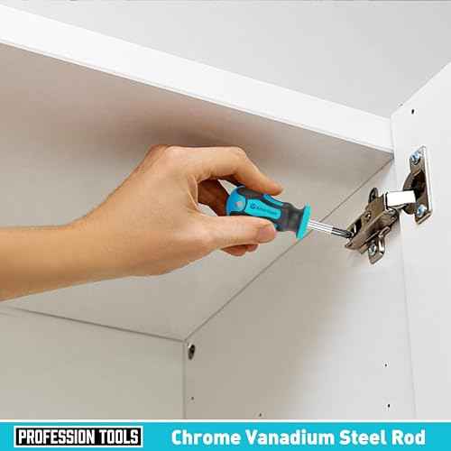 Amartisan 10-Piece Magnetic Screwdrivers Set, 5 Phillips and 5 Slotted Tips Professional Cushion Grip Screwdriver Set 2pcs Portable Multifunction Key Mini Screwdriver (Blue)