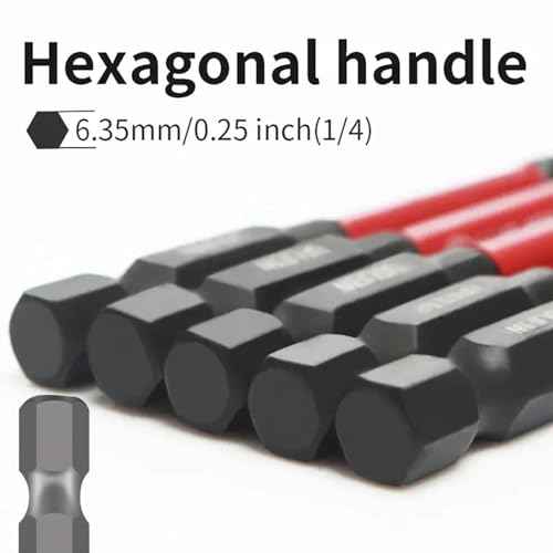 FPH2 Impact Screwdriver Bit Set - 65mm & 110mm Slotted Heads 1/4 Inch Hex Shank, Cross Slot Screw Driver Drill Bits Used Electricians £¬CNC Machined Tips with Magnetism,(10pcs)