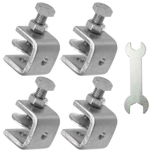 Stainless Steel C Clamps, Mini Tiger Clamp Set for Mounting, Heavy Duty Metal U Clamps, Small Desk G-Clamp with 0.79 Inch Stable Wide Jaw Opening for Metal Working Woodworking Welding Building (4pcs)