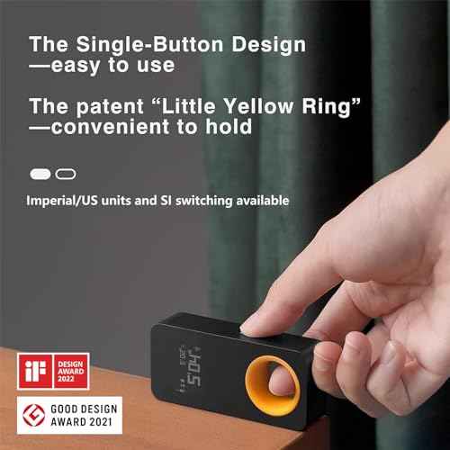 HOTO Laser Measuring Tool, Pocket-Size 98Ft Digital Laser Tape Measure ¡¾2mm Accuracy, USB-C Rechargeable, OLED Display, Ft/M/in Unit Conversion, Real-time Data Sync, Cool Gadgets for Men & Home Use