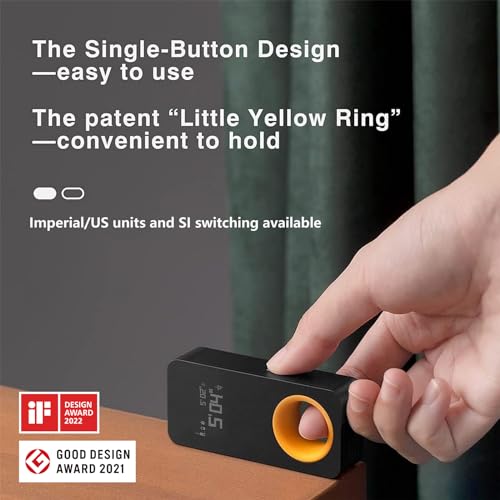 HOTO Pocket Laser Measuring Tool - Compact Indoor Distance Meter, USB-C Rechargeable