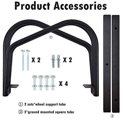 WALMANN 2 Bikes Floor Bike Stand, Bike Parking Rack Garage Bike Storage Stand Indoor/Outdoor 22-28" Wheel Stand, Max. Tire Width 2.1"