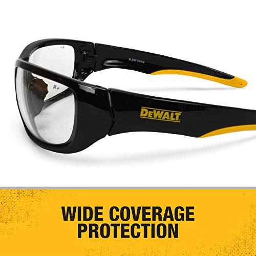 Dewalt Dominator Safety Glasses Dpg94 Unisex Adult Non Slip Polarized Mirrored Rubber Full Rim