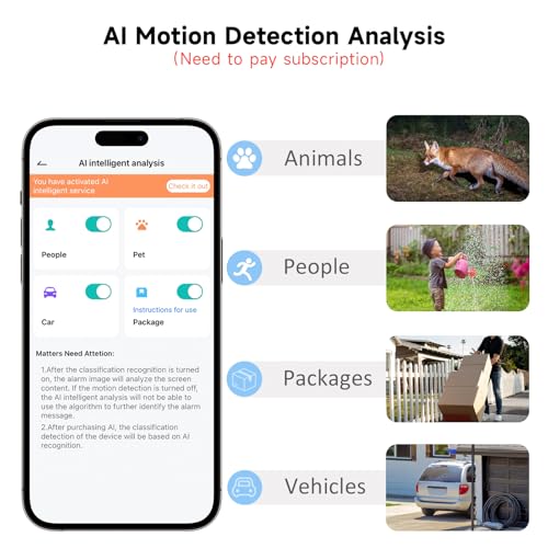 Rraycom Security Cameras Wireless Outdoor,2K Battery Powered AI Motion Detection Spotlight Siren Alarm Surveillance Indoor Home Camera, Color Night Vision, 2-Way Talk, Waterproof, Works/Alexa