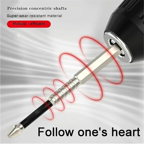 High Magnetic Screwdriver Drill Bit,k5 Impact Resistant Non Slip bit,Strong Magnetic Durability Screwdriver Drill Bit Set, Anti Slip Magnetic Electric Screwdriver Set (1PCS)