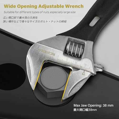 BOOSDEN Adjustable Wrench, 6 inch Stubby, Chrome Vanadium Steel, Ideal for Pipe, Gas Industry, and Disassembly