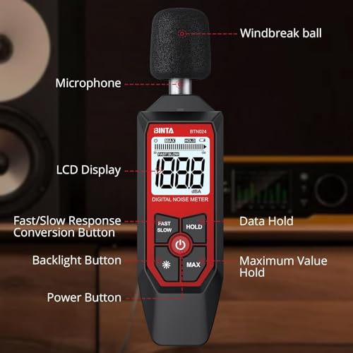 BINTA Portable Decibel Meter 30-130dB A-Weighted Sound Level Meter