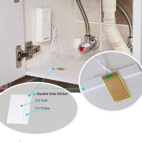 Topvico Water Sensor Alarm for Home, Sump Pump, Basements, RV Water Heater Leak Detector, Overflow Moisture Flood Sensor, 120dB Work Alone Battery Operated, 1 Pack