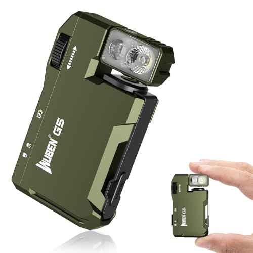 WUBEN G5 Rechargeable EDC Flashlight, Powerful RGB Flashights, 400 Lumens Portable Flat Mini Flashlights, IP68 Waterproof Multi-Mode Magnetic Small Keychain Flashlight for Camping, Emergency (Green)