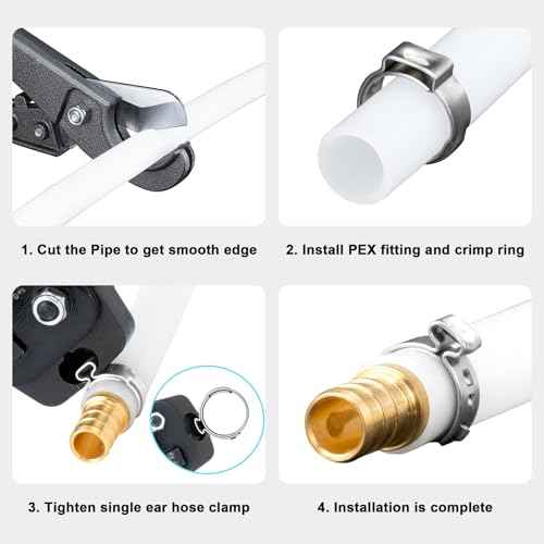 50 Pack 1/2 Inch PEX Cinch Clamps Rings, 304 Stainless Steel PEX Crimp Rings, Pinch Clamps for PEX Tubing Pipe Fittings Connection