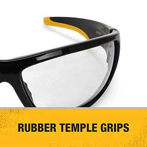 Dewalt Dominator Safety Glasses Dpg94 Unisex Adult Non Slip Polarized Mirrored Rubber Full Rim