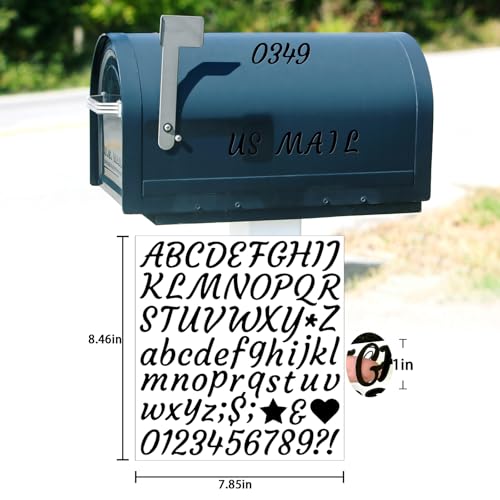 Letter Stickers 1 Inch Waterproof Vinyl Alphabet Mailbox Numbers - Black