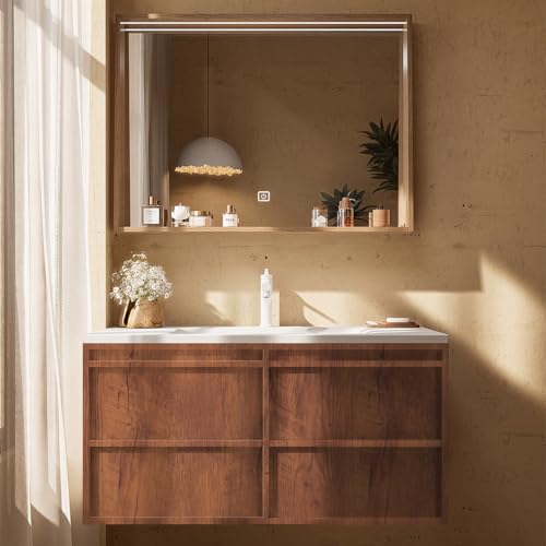 Abyssaly Reddish Brown Wood Grain Contact Paper Peel and Stick 17.7" x 118" for Cabinets & Furniture