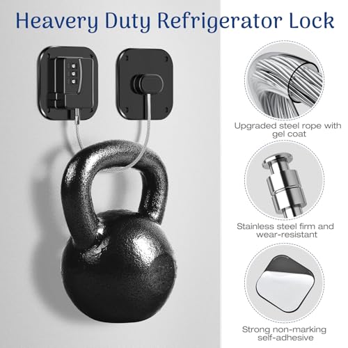 Fridge Lock for Kids Adults, Refrigerator Locks with Combination, for Closet, Cabinets, Drawers, Easy Install No Keys Needed (4Pack)