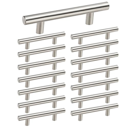 homdiy 3 Inch Brushed Nickel Cabinet Pulls 15 Pack Stainless Steel Handles for Kitchen & Bathroom Cabinets