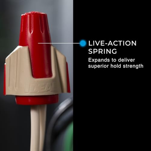 Ideal Twister PRO Wire Connectors 50 Pack Red/Tan – 22-8 AWG, Smooth Twist-On