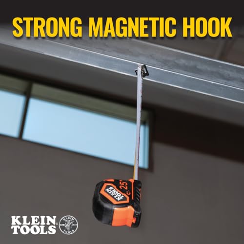 Klein Tools 9225 Heavy-Duty 25-Foot Tape Measure with Double Hook & Nylon Coated Blade