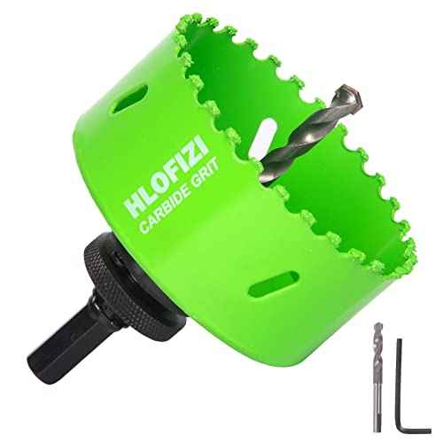 3-1/2 Inch Carbide Grit Hole Saw Cutting Through Stucco, Plaster, Cement Board, Drywall, PVC with 1-1/2" Depth, Up to 3X Faster