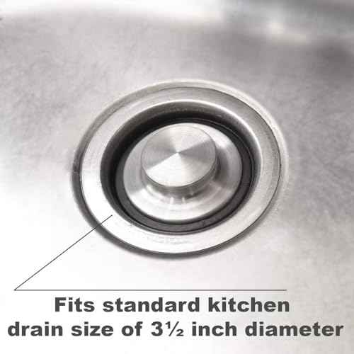 3 3/8 inch (8.57 cm) - Kitchen Sink Stopper Stainless Steel Garbage Disposal Plug Fits Standard Kitchen Drain Size of 3 1/2 inch (3.5") Diameter